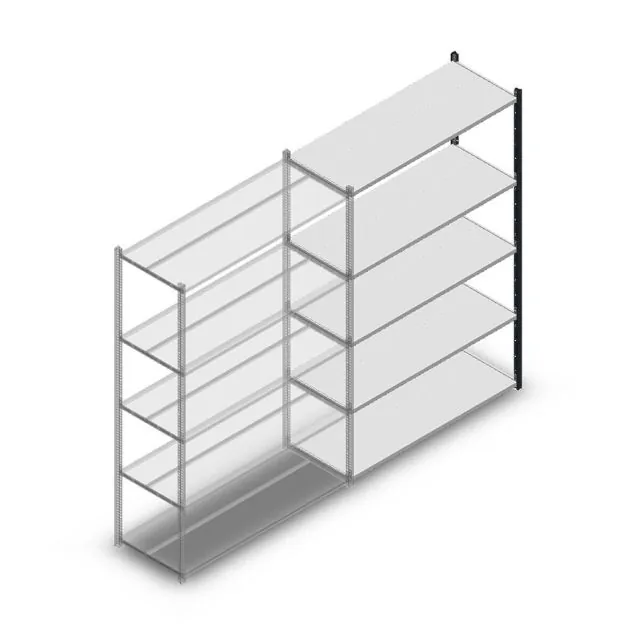 Fachbodenregal Medium Duty 2000x1300x500 mm (HxBxT) 5 Ebenen anthrazit Anbauregal