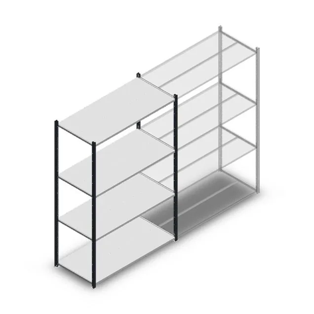 Fachbodenregal Medium Duty 2000x1300x600mm (hxbxt) 4 Ebenen anthrazit Anfangsregal