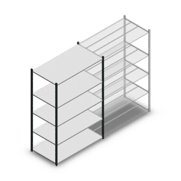 Fachbodenregal Medium Duty 2000x1300x700mm (hxbxt) 5 Ebenen anthrazit Anfangsregal