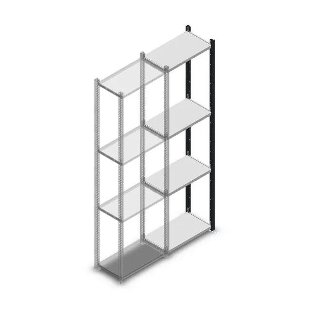 Fachbodenregal Medium Duty 2000x550x300mm (HxBxT) 4 Ebenen anthrazit Anbauregal