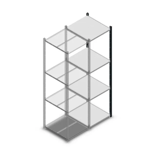 Fachbodenregal Medium Duty 2000x550x600mm (HxBxT) 4 Ebenen anthrazit Anbauregal