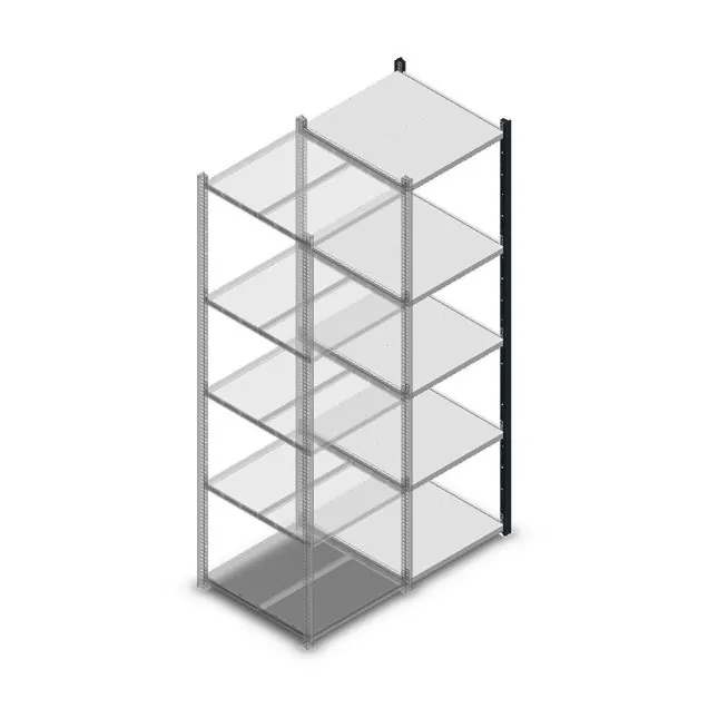 Fachbodenregal Medium Duty 2000x550x600mm (HxBxT) 5 Ebenen anthrazit Anbauregal