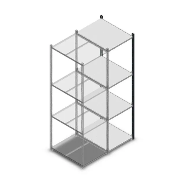 Fachbodenregal Medium Duty 2000x550x700 mm (HxBxT) 4 Ebenen anthrazit Anbauregal
