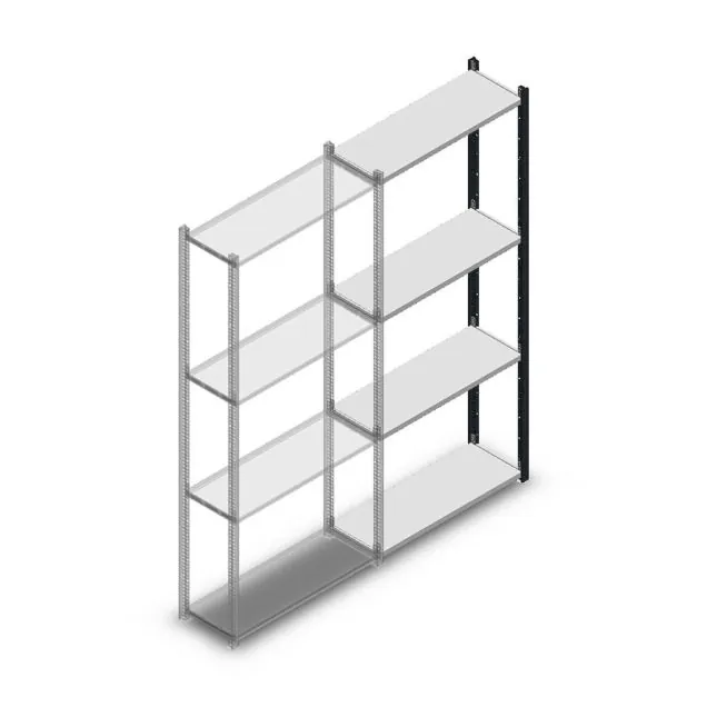 Fachbodenregal Medium Duty 2000x850x300 mm (HxBxT) 4 Ebenen anthrazit Anbauregal