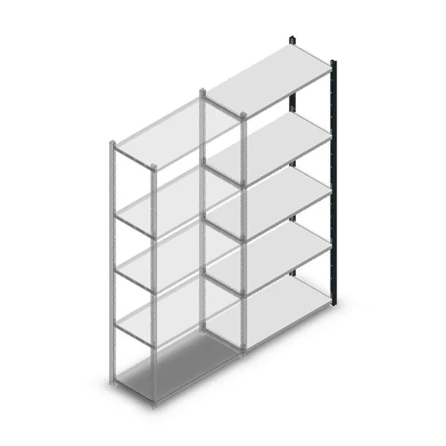 Fachbodenregal Medium Duty 2000x850x400 mm (HxBxT) 5 Ebenen anthrazit Anbauregal