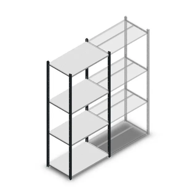 Fachbodenregal Medium Duty 2000x850x500mm (hxbxt) 4 Ebenen anthrazit Anfangsregal