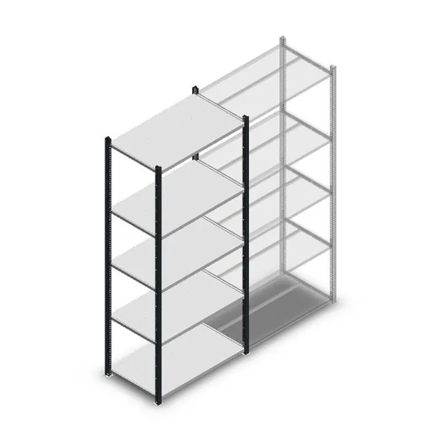 Fachbodenregal Medium Duty 2000x850x500mm (hxbxt) 5 Ebenen anthrazit Anfangsregal