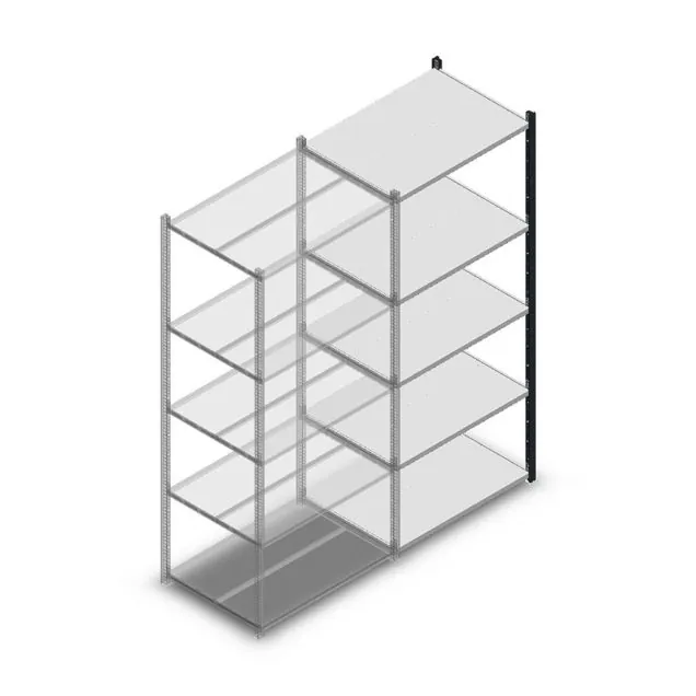 Fachbodenregal Medium Duty 2000x850x600 mm (HxBxT) 5 Ebenen anthrazit Anbauregal