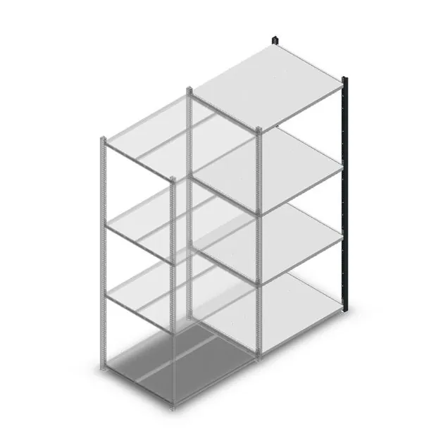 Fachbodenregal Medium Duty 2000x850x700 mm (HxBxT) 4 Ebenen anthrazit Anbauregal