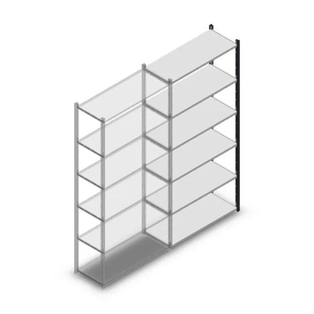 Fachbodenregal Medium Duty 2200x1000x400 mm (HxBxT) 6 Ebenen anthrazit Anbauregal