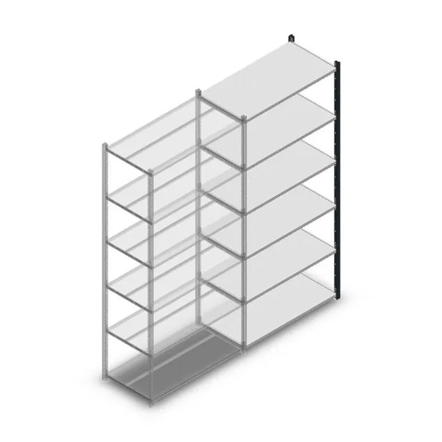 Fachbodenregal Medium Duty 2000x1000x500mm (HxBxT) 6 Ebenen anthrazit Anbauregal