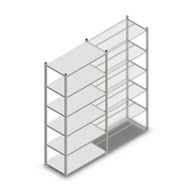 Fachbodenregal Medium Duty 2200x1000x500mm (hxbxt) 6 Ebenen verzinkt Anfangsregal
