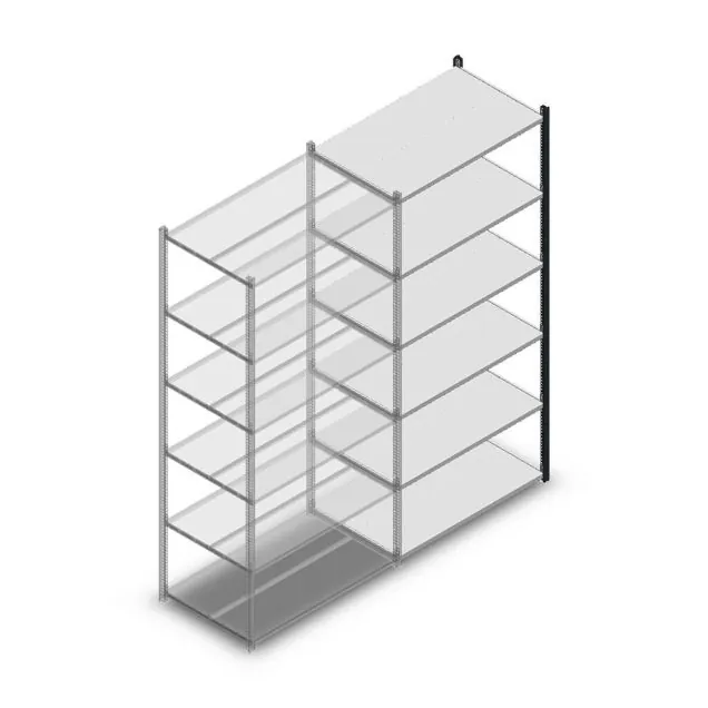 Fachbodenregal Medium Duty 2000x1000x600mm (HxBxT) 6 Ebenen anthrazit Anbauregal