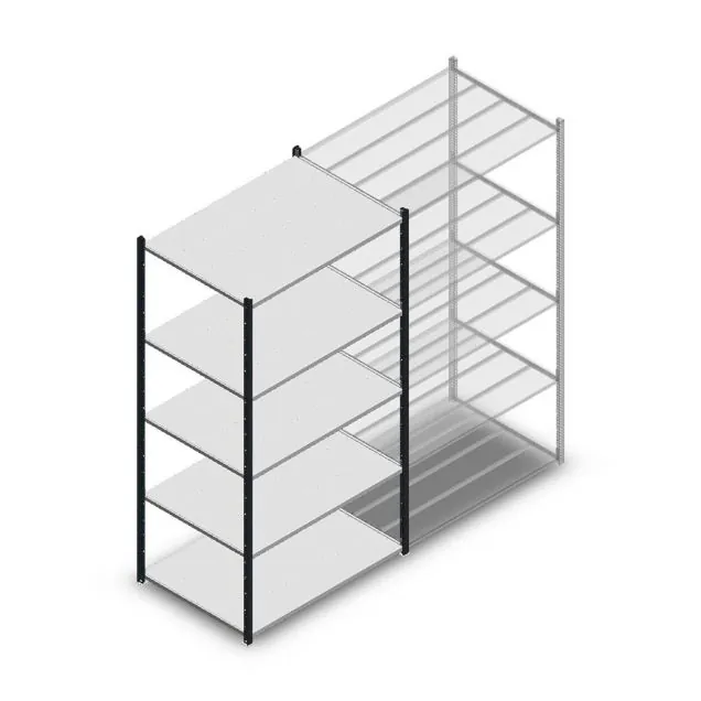 Fachbodenregal Medium Duty 2200x1150x800mm (hxbxt) 5 Ebenen anthrazit Anfangsregal