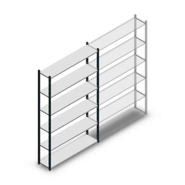 Fachbodenregal Medium Duty 2200x1300x300mm (hxbxt) 6 Ebenen anthrazit Anfangsregal