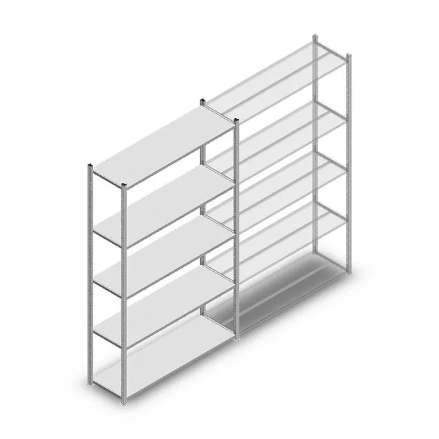 Fachbodenregal Medium Duty 2200x1300x400mm (hxbxt) 5 Ebenen verzinkt Anfangsregal