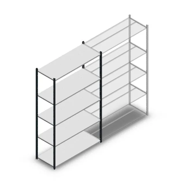 Fachbodenregal Medium Duty 2200x1300x500mm (hxbxt) 5 Ebenen anthrazit Anfangsregal