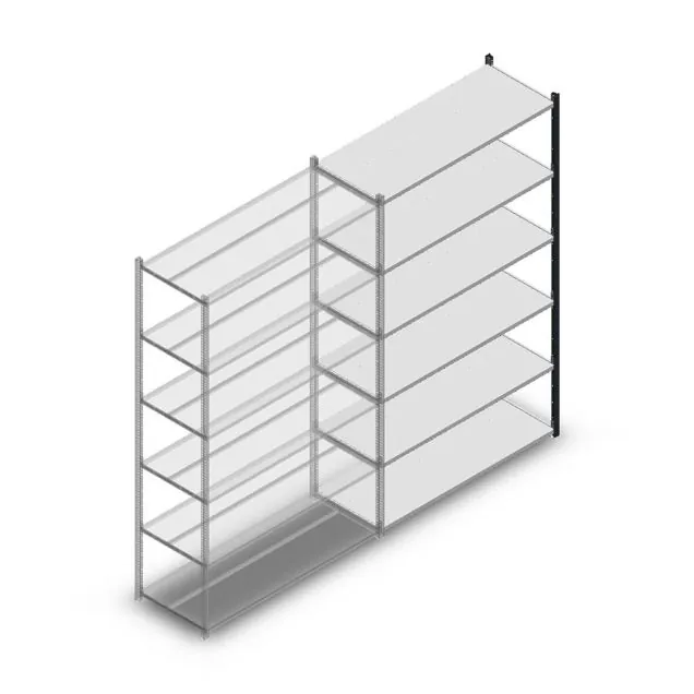 Fachbodenregal Medium Duty 2000x850x500 mm (HxBxT) 6 Ebenen anthrazit Anbauregal