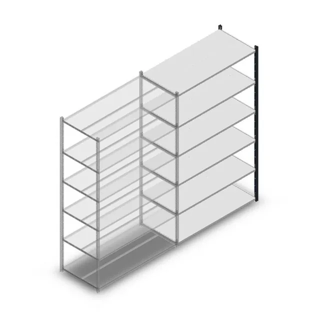 Fachbodenregal Medium Duty 2200x1300x600mm (HxBxT) 6 Ebenen anthrazit Anbauregal