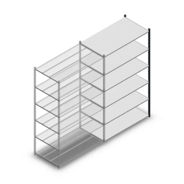 Fachbodenregal Medium Duty 2000x850x700 mm (HxBxT) 6 Ebenen anthrazit Anbauregal