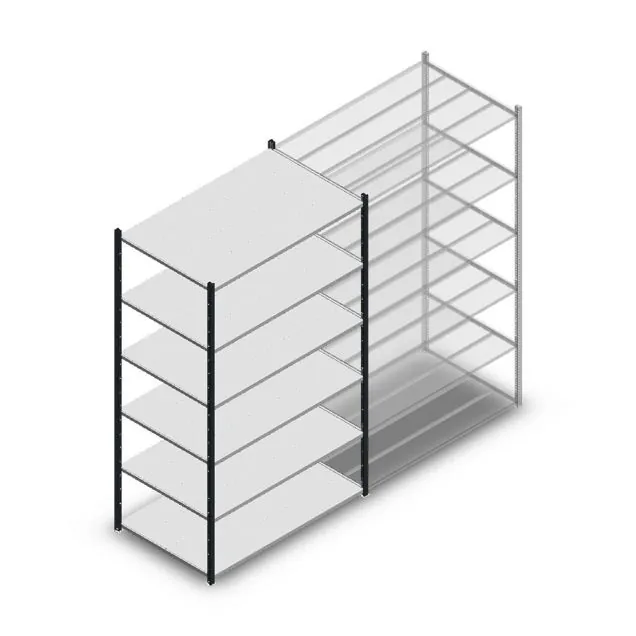 Fachbodenregal Medium Duty 2200x1300x800mm (hxbxt) 6 Ebenen anthrazit Anfangsregal