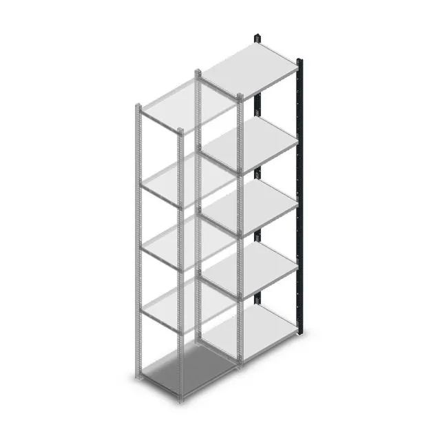 Fachbodenregal Medium Duty 2200x550x400 mm (HxBxT) 5 Ebenen anthrazit Anbauregal