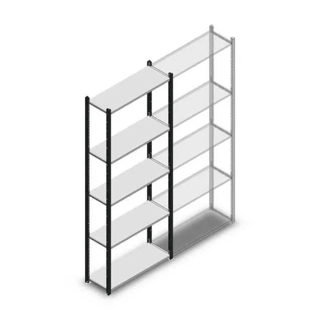 Fachbodenregal Medium Duty 2200x850x300 mm (HxBxT) 5 Ebenen anthrazit Grundregal