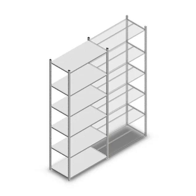 Fachbodenregal Medium Duty 3000x1000x500 mm (HxBxT) 6 Ebenen verzinkt Grundregal
