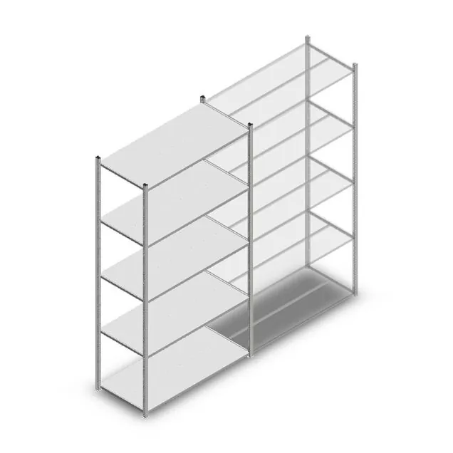 Fachbodenregal Medium Duty 2500x1300x600mm (HxBxT) 5 Ebenen verzinkt Grundregal