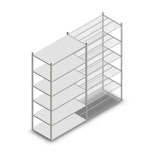 Fachbodenregal Medium Duty 3000x1300x700 mm (HxBxT) 6 Ebenen verzinkt Grundregal