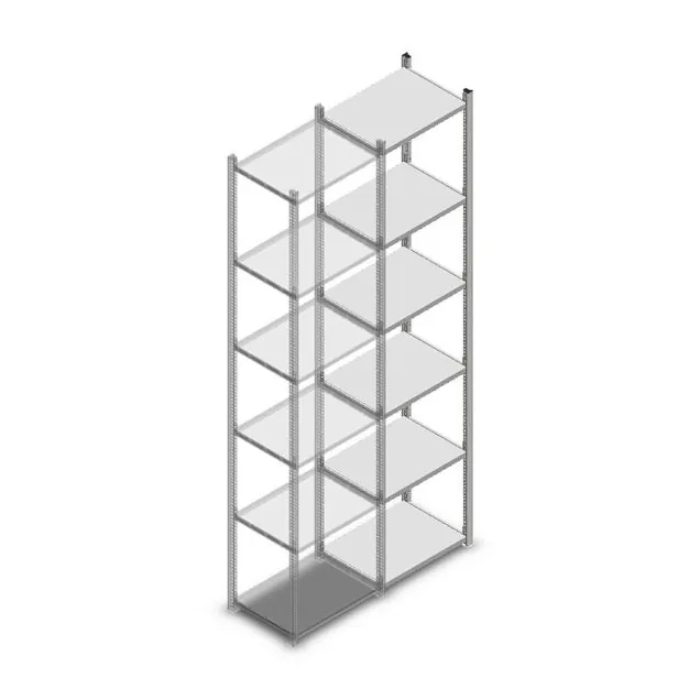 Fachbodenregal Medium Duty 3000x550x400mm (HxBxT) 6 Ebenen verzinkt Anbauregal