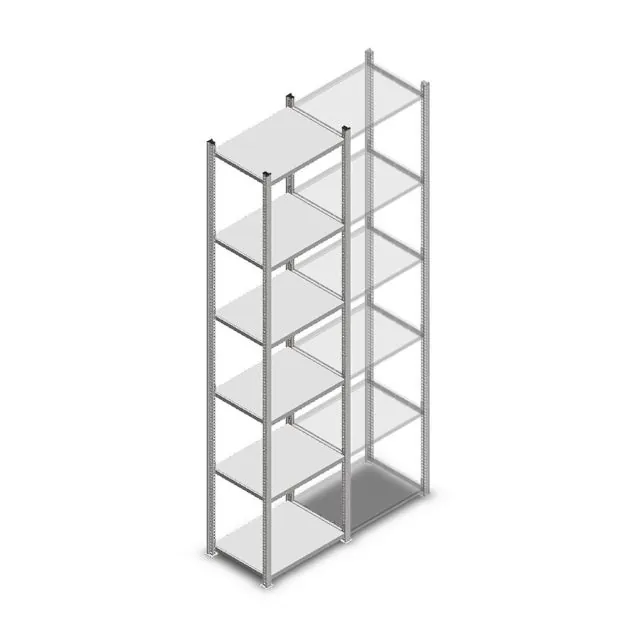 Fachbodenregal Medium Duty 3000x550x400 mm (HxBxT) 6 Ebenen verzinkt Grundregal