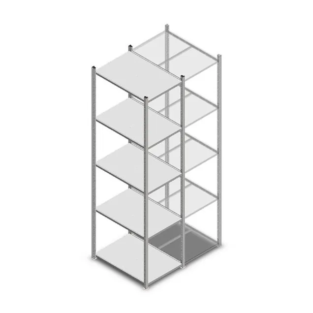 Fachbodenregal Medium Duty 2500x550x800 mm (HxBxT) 5 Ebenen verzinkt Grundregal
