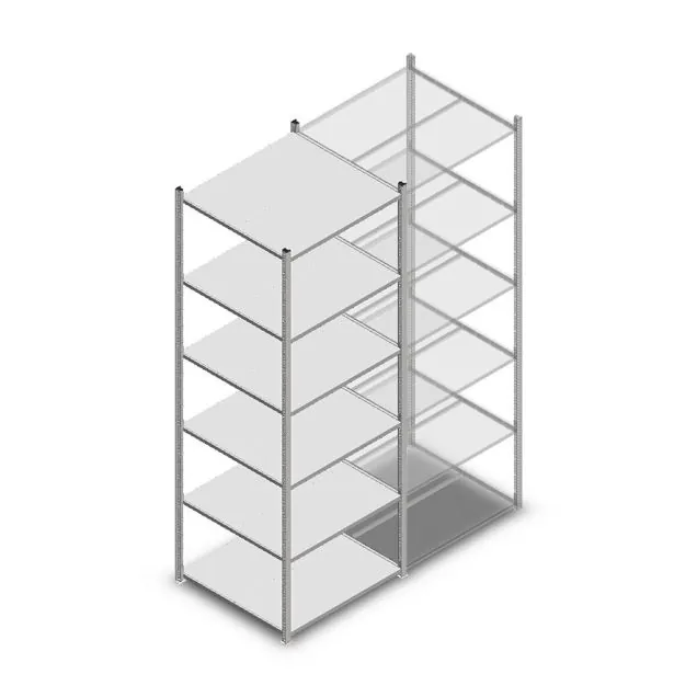 Fachbodenregal Medium Duty 3000x850x800mm (HxBxT) 6 Ebenen verzinkt Grundregal