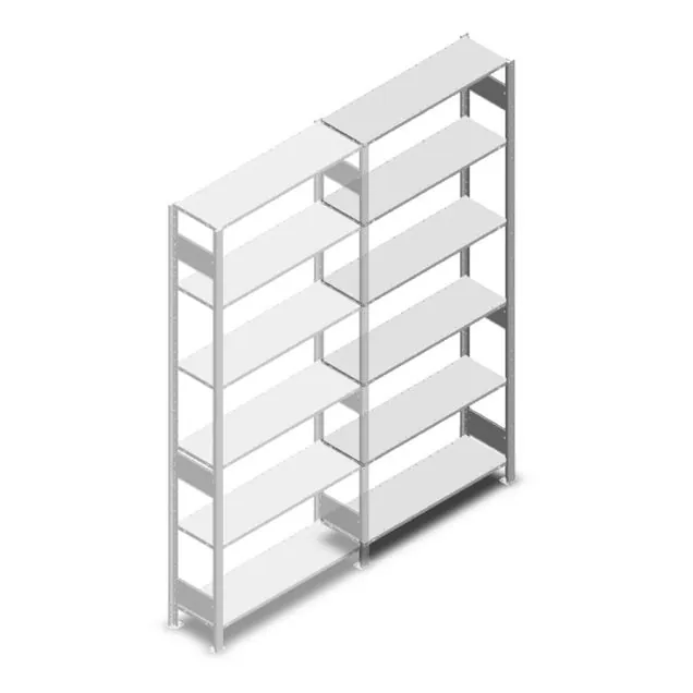 Fachbodenregal Heavy Duty 2500x1000x300 mm (HxBxT) 6 Ebenen 150 kg Anbauregal