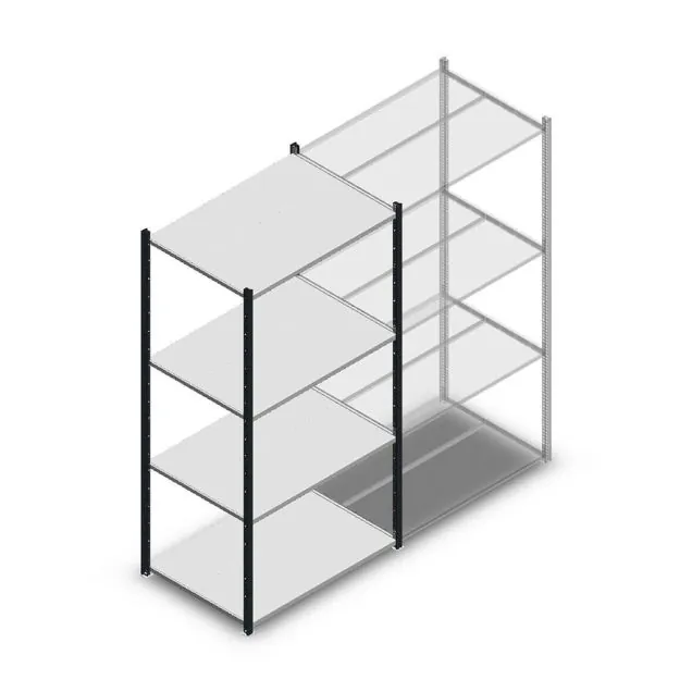 Fachbodenregal Medium Duty 2000x1000x700 mm (hxbxt) 4 Ebenen anthrazit Anfangsregal