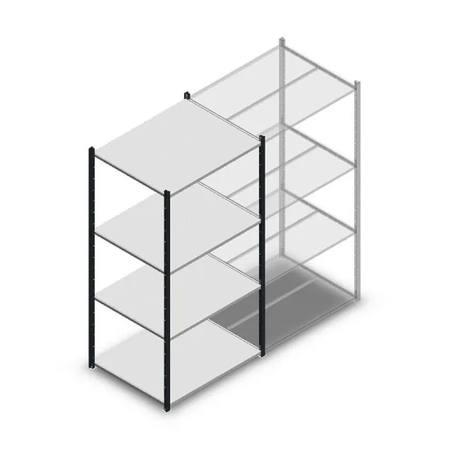 Medium Duty Fachbodenregal 2000x1000x800 mm (hxbxt) 4 Ebenen anthrazit Anfangsregal