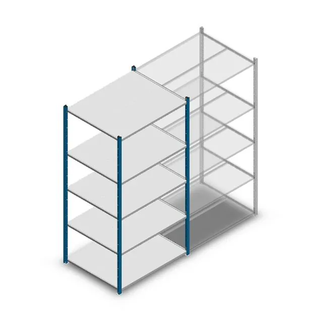 Fachbodenregal Medium Duty 2000x1000x800 mm (hxbxt) 5 Ebenen blau Anfangsregal