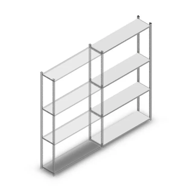 Fachbodenregal Medium Duty 2000x1150x300 mm (HxBxT) 4 Ebenen verzinkt Anbauregal