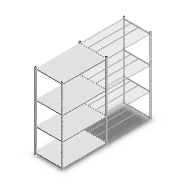 Fachbodenregal Medium Duty 2000x1150x700 mm (hxbxt) 4 Ebenen verzinkt Anfangsregal