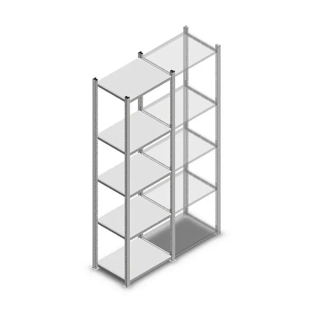 Medium Duty Fachbodenregal 2000x550x400 mm (hxbxt) 5 Ebenen verzinkt Anfangsregal