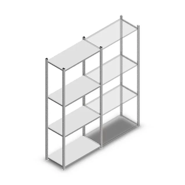Fachbodenregal Medium Duty 2000x850x400 mm (hxbxt) 4 Ebenen verzinkt Anfangsregal