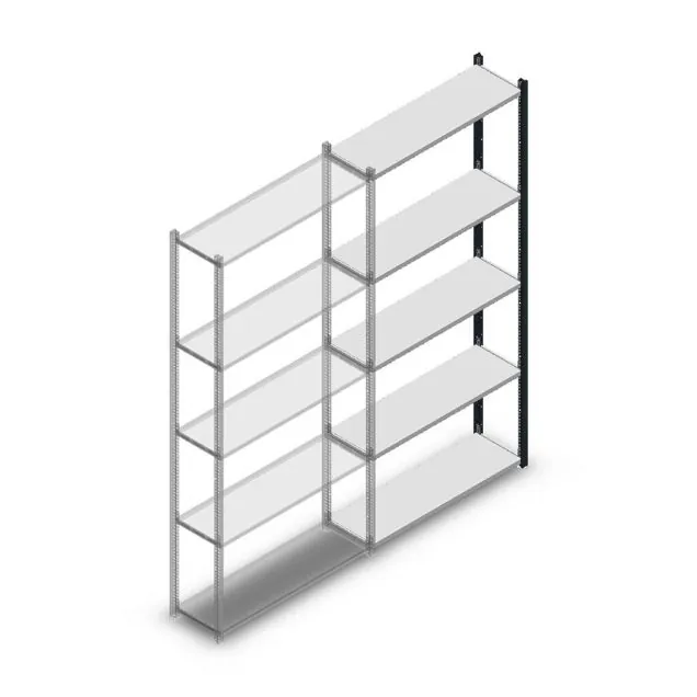 Fachbodenregal Medium Duty 2200x1000x300 mm (HxBxT) 5 Ebenen anthrazit Anbauregal