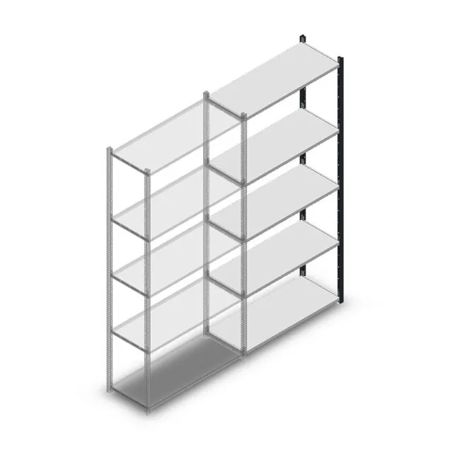 Fachbodenregal Medium Duty 2200x1000x400 mm (HxBxT) 5 Ebenen anthrazit Anbauregal