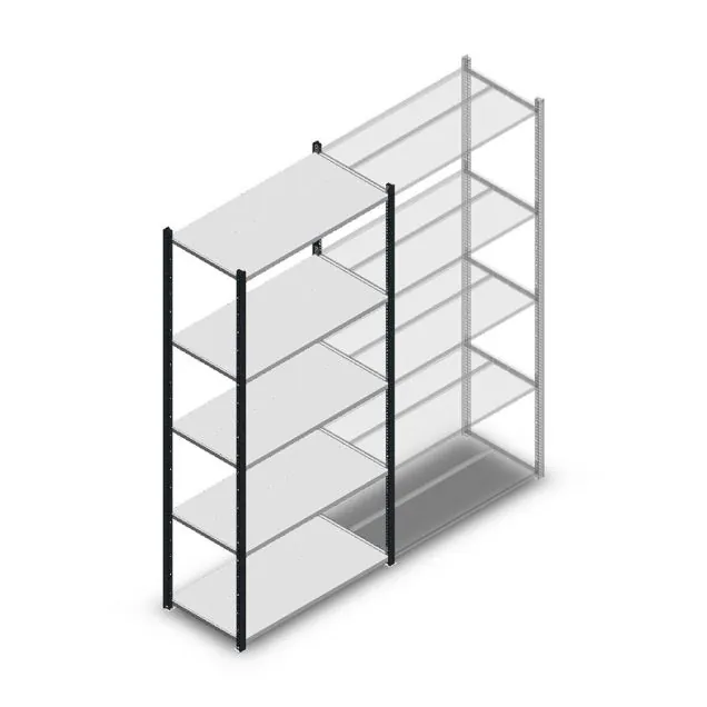 Fachbodenregal Medium Duty 2200x1000x500 mm (hxbxt) 5 Ebenen anthrazit Anfangsregal