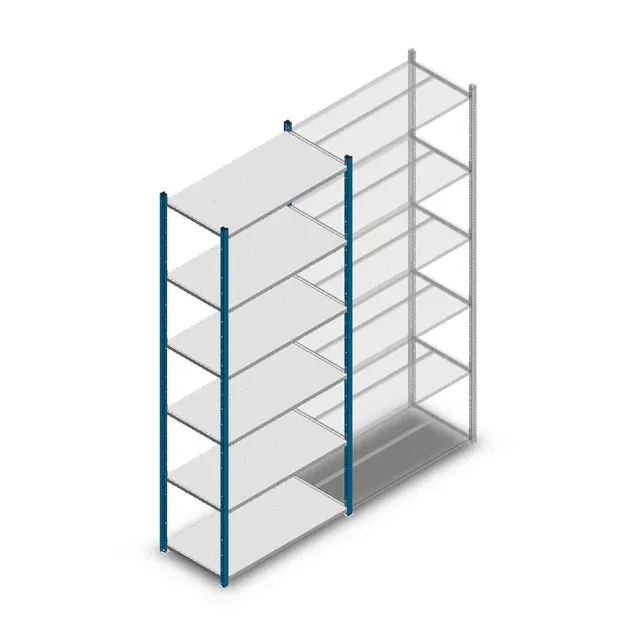 Fachbodenregal Medium Duty 2500x1000x500 mm (HxBxT) 6 Ebenen blau Grundregal