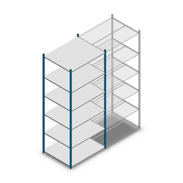 Fachbodenregal Medium Duty 2500x1000x800 mm (HxBxT) 6 Ebenen blau Grundregal