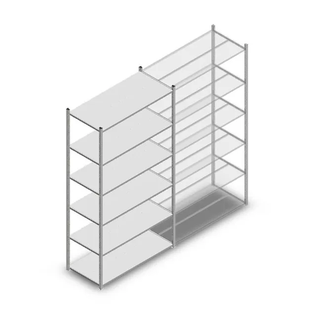 Fachbodenregal Medium Duty 2500x1300x600 mm (HxBxT) 6 Ebenen verzinkt Grundregal