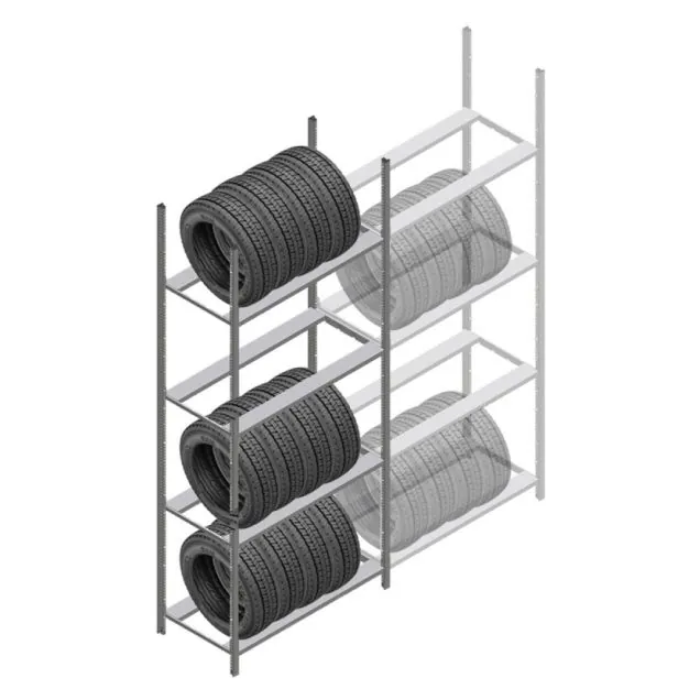 Reifenregal Medium Duty 2500x1000x700 mm (HxBxT) 4 Ebenen Grundregal