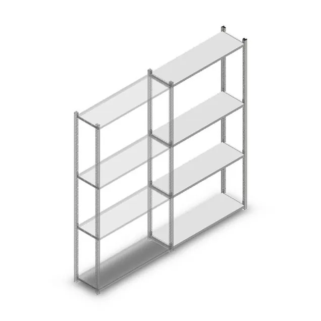 Fachbodenregal Medium Duty 2000x1000x300 mm (HxBxT) 4 Ebenen verzinkt Anbauregal